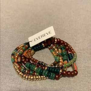 Evereve Green and Brown Multi-Strand Bracelet